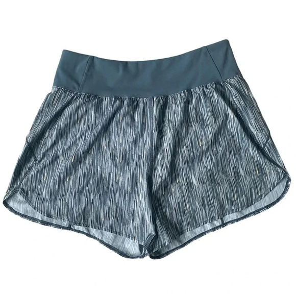 Spanx The Get Moving Exercise Short 4” Women’s Size Large Blue Brushstroke - Picture 3 of 8